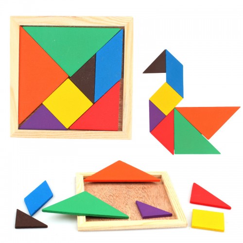 لعبة بزل Tangram مصنوعه من الخشب